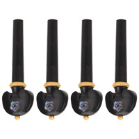 4 pièces de chevilles d'accordage de violon en bois d'ébène sculptées à la main avec motif floral, accessoires pour instruments de musique (Coquille D'ormeau)