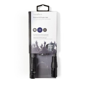 Cable de audio XLR macho a hembra de 3 pines, 0,5 m, gris - Product Image 3