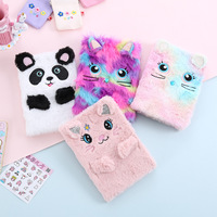 Diario A5 con Forma de Panda de Peluche para Niños y Niñas, Cuaderno de Peluche con Cubierta de Dibujos Animados, Tapa Dura, Encuadernación Térmica, Estilo Impreso