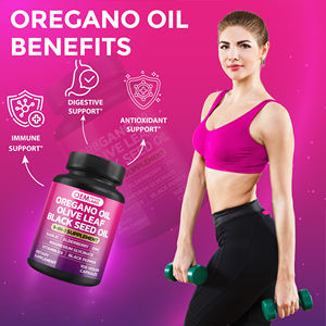 Oem 9 1 Huile d'origan, <span class=keywords><strong>ail</strong></span>, feuille d'olivier, huile de nigelle, sureau, poivre <span class=keywords><strong>noir</strong></span>, vitamine D3, capsules pour adultes, 2 par jour, 90 unités - Product Image 5