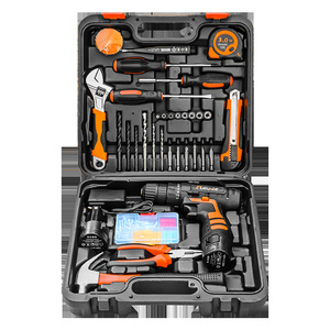 Perceuse sans fil multifonctionnelle à batterie lithium, kit d'outils électriques, tournevis électrique, perceuse à percussion, boîte à outils combinée OEM pour la maison - Product Image 4