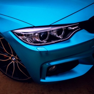 1.52 X 17m Matte Metal Light Lake Blue Chrome Vinyl Car Wrapped in Airless Foam Matte Satin Blue Vinyl Protective Film - Product Image 3