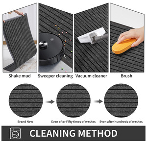 Tapis de porte rayé épaissi rectangulaire antidérapant en PVC pour l'extérieur, idéal pour l'entrée de la maison - Product Image 4