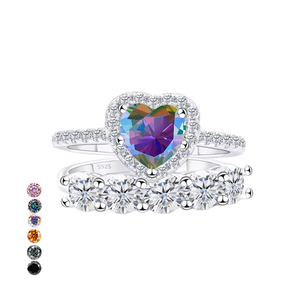 แหวนคู่หมั้นและแต่งงาน Luxira Jewels ประดับโมอิสซาไนต์ทรงหัวใจ 1.7 กะรัต ขนาด 6.5 มม. ตัวเรือนทอง 18k พรีเมียม พร้อมกล่องของขวัญ - Product Image 3