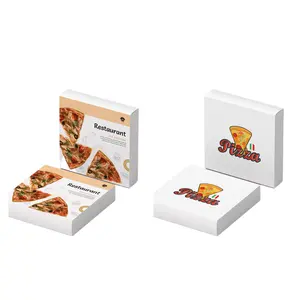食品グレードのカスタムピザ段ボール紙、持ち帰り用食品67 8 910インチピザサンドイッチケーキ配達紙箱/