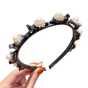 2021 high quality pearl headband sweet Fixed hair clip ready for ship hair accessories supplier