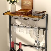 Bar de Salon Meuble à Vins 8 Bouteilles Autonome d'Angle, Mini Bar 5 Niveaux