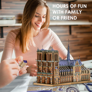 Piececool <span class=keywords><strong>Puzzle</strong></span> Fabricant d'Architecture Mondiale 3D NOTRE DAME CATHEDRAL PARIS Education DIY Jeu <span class=keywords><strong>Puzzle</strong></span> en Métal Pour Adultes Cerveau - Product Image 4