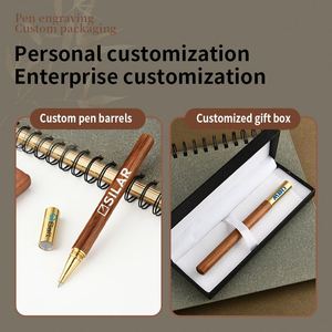 Stylos Gel en Bois de Haute Qualité à Pointe de 0,5 mm, Encre Noire, Logo Personnalisable, Rendus de Conception Gratuits Inclus - Product Image 2