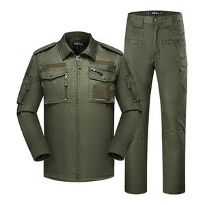 DF728 Combinaison tactique camouflage Woodland pour hommes, chemise tactique à fermeture éclair sur le devant, pantalon cargo utilitaire, tissu Ripstop pour le terrain - Product Image 3