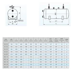 Receptor de Líquido Refrigerante Horizontal Fask W2-14/16/19/23/29 para Unidades de Almacenamiento en Frío - Product Image 2