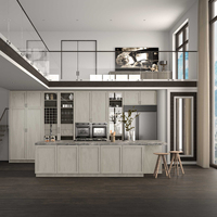 Meubles de cuisine design moderne, structure en contreplaqué, plan de travail en acrylique, modulaire, base murale, prêt à assembler, charnière en marbre, panier de tiroir