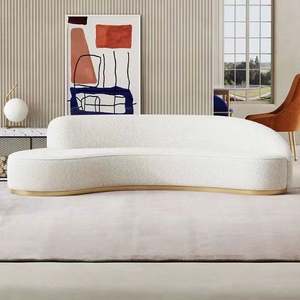 Set <span class=keywords><strong>sofa</strong></span> melengkung modern beludru, furnitur mewah Italia <span class=keywords><strong>sofa</strong></span> semi lingkaran - Product Image 2