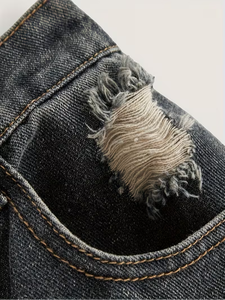 Jeans à jambes larges pour enfants et adolescentes, denim vintage, coupe ample, fermeture éclair, pantalon long - Product Image 5