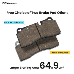 קליפרים אחוריים בעלי 4 בוכנות TEI P40NS-R 330mm 345mm 355mm 380mm 400mm דיסק בלם גדול ערכת בלמים BBK מחושל לקאדילק CT4 - Product Image 3