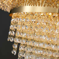 Lustre en cristal K9 au design moderne pour salon, lampe dorée de luxe pour salle à manger et décoration intérieure