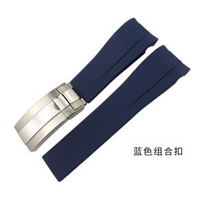 สายนาฬิกายางโค้ง OEM ขนาด 20 มม. สำหรับ Rolex GMT Daytona <span class=keywords><strong>Submariner</strong></span> สายซิลิโคนกันเหงื่อ สายนาฬิกาทดแทน หัวเข็มขัดโลหะ - Product Image 4