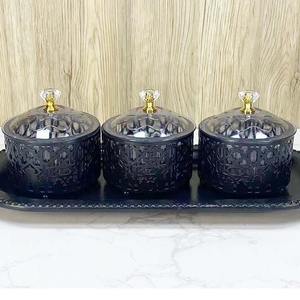 Eid Mubarak Ramadan Dekorative Eisen Moon Star Aufbewahrung sbox Transparente Küchen geschirr Kunststoffs chale für Trocken früchte Snack Trocken früchte - Product Image 3