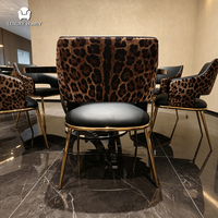Luxuriöses Rundes Esszimmer-Set Esszimmerstühle Moderner Edelstahl-Sockel Esszimmermöbel 6 Sitzplätze für Zuhause für Villa Hotel
