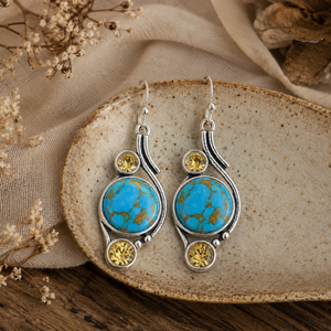 Orecchini floreali vintage, orecchini pendenti a forma di fiore, gioielli di moda in stile retrò per donna - Product Image 4
