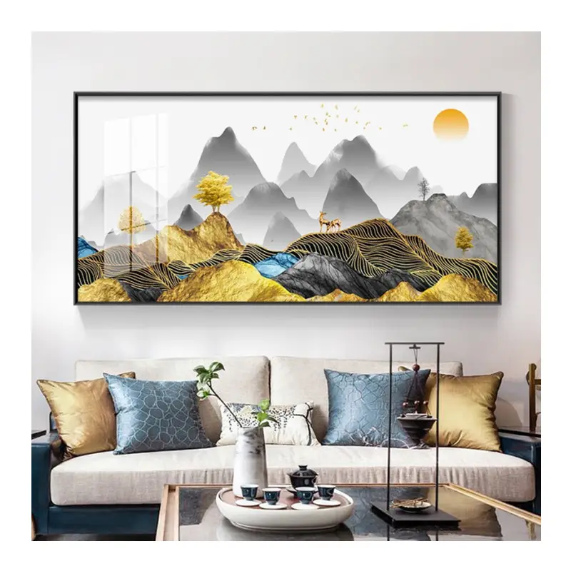 New Chinese ink landscape painting living room decoration painting sofa background wall arts modern luxury hanging painting
