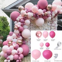 Kit de guirlande de ballons rose vintage or rose pour décoration de fête d'anniversaire de mariage pour enfants Baby Shower