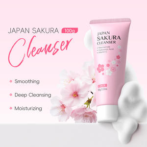 El limpiador facial de espuma Sakura de alta calidad hidrata la piel. La fórmula de crema suave elimina eficazmente el maquillaje - Product Image 4