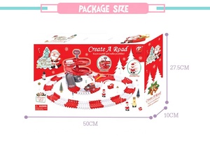 Pista per Auto <span class=keywords><strong>Puzzle</strong></span> Multilivello Creativa Fai-da-Te con Babbo Natale - Giocattolo a Batteria al Litio in Plastica Marca KSF - Product Image 3