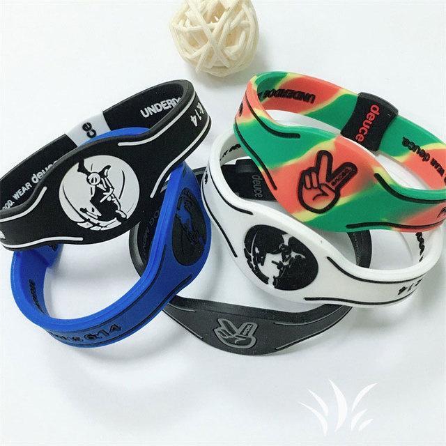 Hot Sale Silicon Sports Energy Wristband Ion Balance Silicone Hip Hop Bracelet 3d Pattern Silicone Sports Bracelet