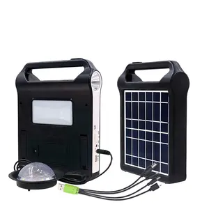 Portable Mini Outdoor Camping Solar Power Lighting Kits And Solar Energy System With Blue Tooth Speaker And Radio