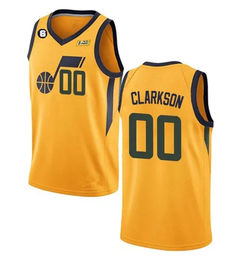 Men's Jazz #00 Jd Clarkson Navy Icon Edition With No.6 Patch Swingman Stitched Jersey