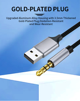 Câble audio USB vers 3,5 mm de qualité Hi-Fi pour ordinateurs portables, ordinateurs de bureau et téléviseurs, convertisseur audio stéréo USB-A OEM ODM