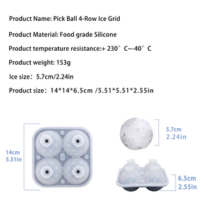 Reusable BPA-Free Pickleball Ice Tray Mold, 2.5 Inch Whiskey Large Round <b>Silicone</b> Ice Cube Tray - Product Image 5