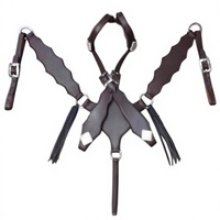 Harnais de Selle Western en Cuir Véritable Souple et Naturel, Collier de Poitrine Durable, Léger et Multifonctionnel