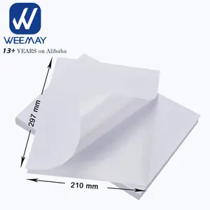 Weemay adesivo térmico personalizado, metade a4, folha autoadesiva, etiquetas de envio para laser/inkjet, impressora