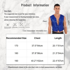 Mens Women Unisex <b>Party</b> Stage Performance Costumes Manufacturer Glittery <b>Sequins</b> Vest V Neck Waistcoat <b>Top</b> Jacket Dance Carnival - Product Image 6