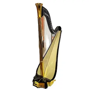 Elegante Elegante 40 Cordas Roman Lever Harpa Brilhante Banhado a Ouro Patchwork Tuba Instrumento sem Pedais