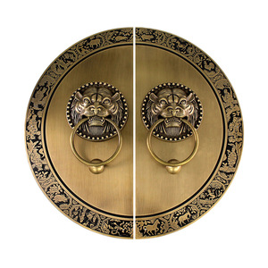 Poignées de porte en laiton de style chinois pour portes en bois, poignées décoratives avec motifs animaliers - Product Image 5