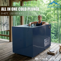 Bain de glace extérieur pour complexe hôtelier avec refroidisseur intégré 1,5 CV en acier inoxydable pour la récupération sportive