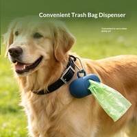Ramasse-crottes jetable en gel de silicone écologique, distributeur de sacs à excréments pour animaux de compagnie, support portable pour sacs à déchets pour chiens et chats en extérieur