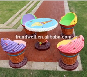 Set Decorazioni Candyland: Sedia e Tavolo in Resina Stile Gelato/Frutta/Animali - Product Image 3