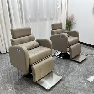 Toptan modern kuaför berber koltuğu sentetik deri elektrikli saç şekillendirici sandalye berber dükkanı için