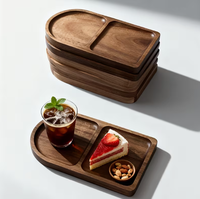 Plateau de service en bois avec poignées en métal plaqué or, compatible lave-vaisselle, pour contact alimentaire, décoration intérieure, mariage