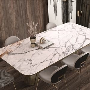 중국 욕실 골드 정맥 세라믹 대형 벽 타일 Calacatta 황금 흰색 도자기 바닥 타일 광택 - Product Image 4