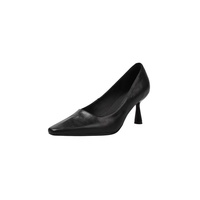Pumps pour femmes à bout carré, talon fin, à enfiler