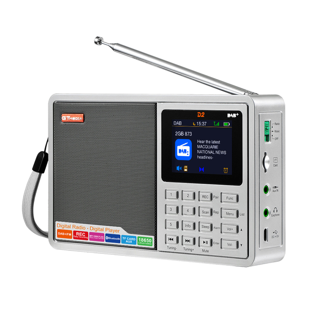GTMEDIA D2 Cheap Price Portable Digital DAB Radio DAB+ FM+BT with 2.4 Inch TFT LCD Color Display