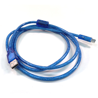 Cable de Extensión de Datos USB 2.0 Vellygood U44 Suministrado por el Fabricante, Blindaje Trenzado de Cobre Completo, Azul Transparente, Macho a Hembra