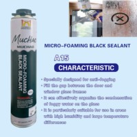 MUCHAO A15 750ml Mastic polyuréthane noir micro-moussant imperméable, monocomposant, adapté aux fenêtres et aux travaux extérieurs