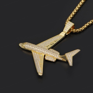 Collares de Avión con Circonita Cúbica, Colgante de Avión de Latón, Joyería de Moda, Dijes al por Mayor Hechos en China - Product Image 6