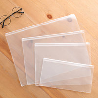 Pochette zippée en PP A4 B5 A5 A6, sac transparent givré avec fermeture éclair, sacs auto-adhésifs en polyéthylène, sacs de rangement pour cosmétiques, vêtements, dossiers